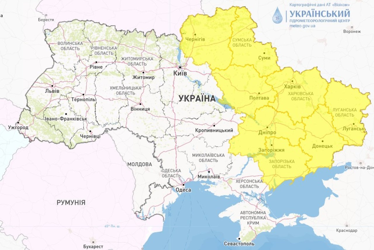 Погода 12 серпня / facebook UkrHMC