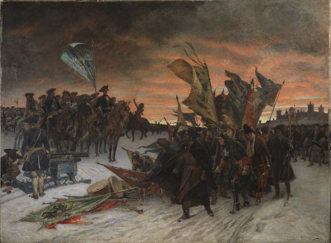 Ґустав Седерстрьом. Перемога Карла ХІІ під Нарвою, 1906 рік (Фото: Національний музей Швеції)