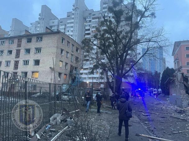 Наслідки удару по Києву 23 січня, Солом'янський район / © 